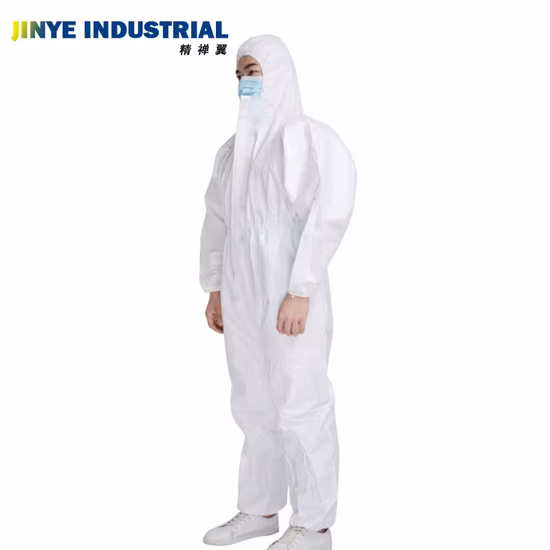 Disposable Non Woven PP PE SMS Microporous Coverall Industrial Supplies Suit Isolation Safety Work Protective Coverall