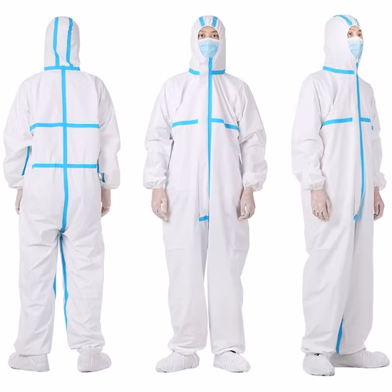 CE Tipo 4, 5 e 6 En14126 Tuta microporosa non tessuta monouso impermeabile e traspirante di alta qualità per la protezione personale